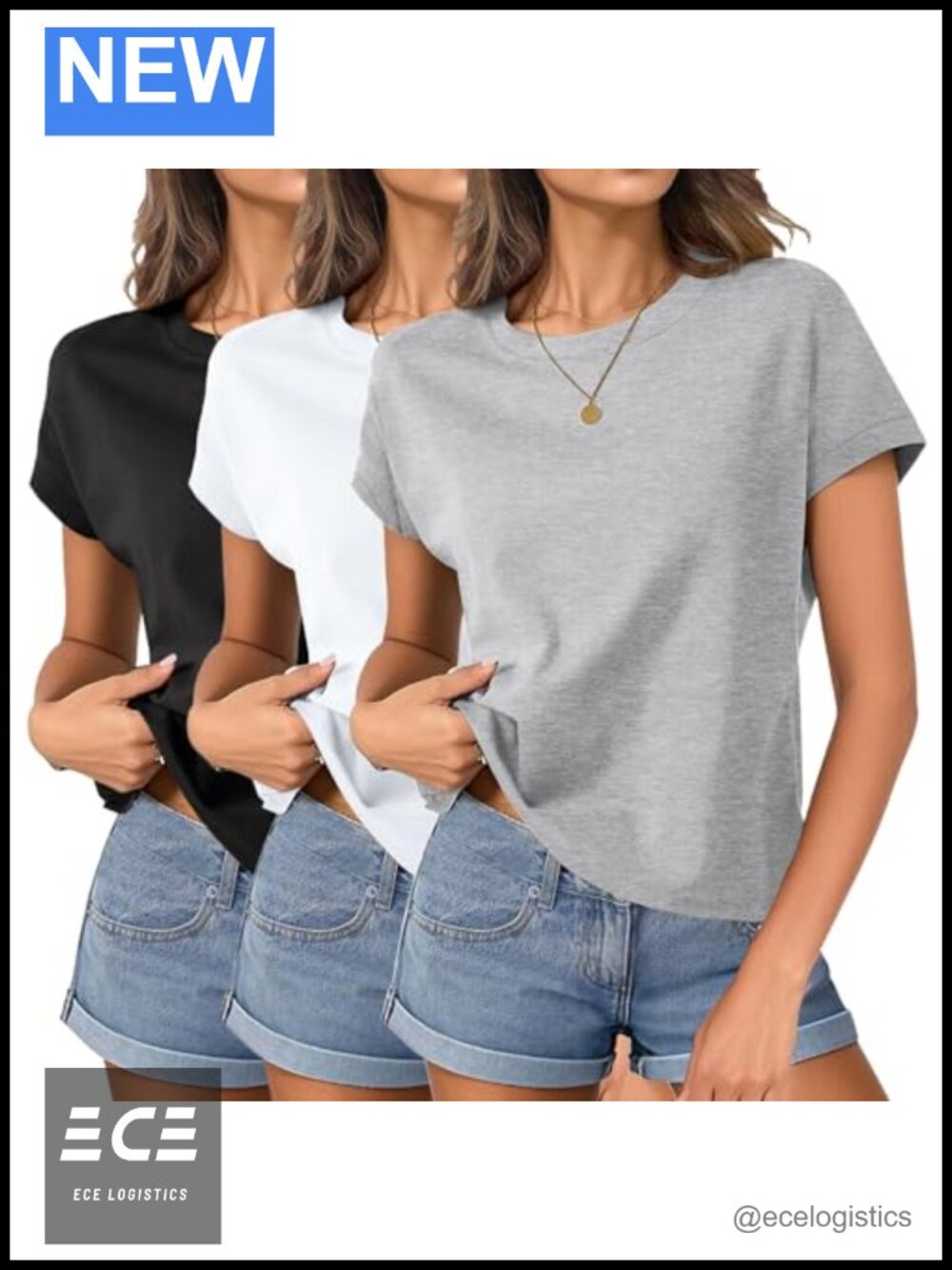 Women's Boxy Cap Sleeve Crop Top Cotton Spandex Crewneck Casual Tee